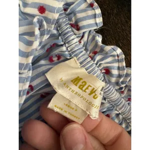 Maeve Smocked Midi Dress Striped Polka Dot Midi Size large thumbnail 5