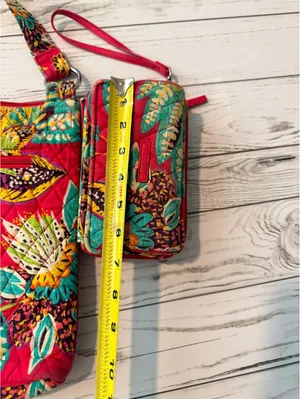 Vera Bradley Crossbody Bag & Wristlet Wallet Set Floral Butterfly thumbnail 4