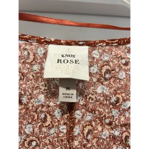 Knox Rose Kimono Top Red Floral Open Bohemian Festival Women Size Medium thumbnail 3