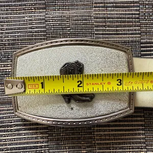 Justin Boots Ivory Leather Belt Cowgirl Boots Buckle Top Grain Cowhide Sz 28 31” thumbnail 9