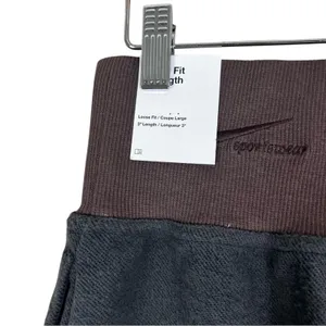 NWT Nike Reverse French Terry Baggy Shorts Black Brown High Rise Athleisure Sz M thumbnail 5