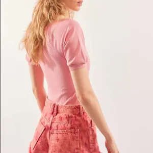 We The Free Pink Mixed Motions High Rise Shorts Size 26 Denim Textured thumbnail 4