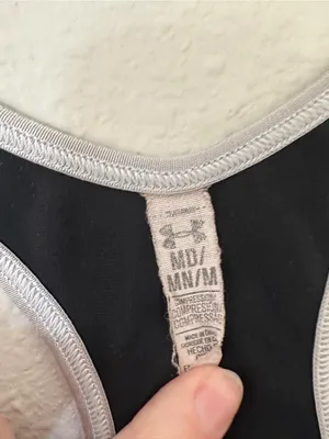 Under Armour Black Sports Bra with Light Gray Trim thumbnail 2