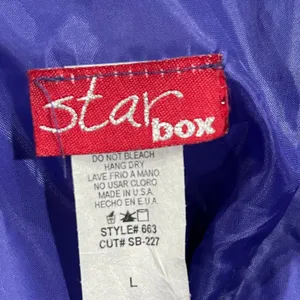 Y2K Strapless Star Box Dress‎ Purple Blue Ruched HOCO Special Occasion Womens L thumbnail 11