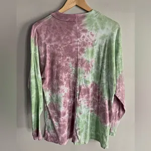 Free People We The Free Tie Dye Long Sleeve Cotton Tee Small thumbnail 9