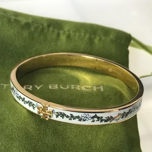 NWOT Tory Burch Gold and Cream Floral Bracelet thumbnail 2