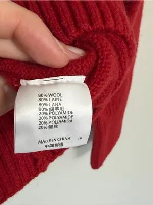 Brandy Melville Classic Pop of Red Wool Crewneck Sweater - OS thumbnail 5