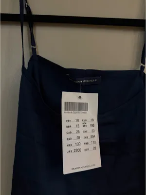 NWT Brandy Melville Navy Satin Tank Top thumbnail 2