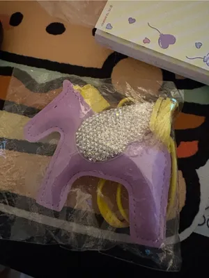 Purple Pony Bag Charm with Yellow Strap and Rhinestone Accent‎ thumbnail 2
