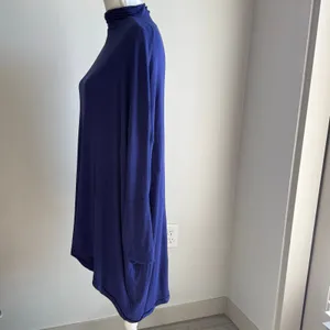 We the Free Cobalt Blue Royal Blue Mockneck Oversized Longsleeve Boho Size S thumbnail 3