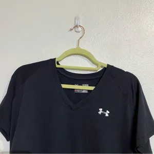 Under Armour Black Tech V-Neck Short Sleeve T-Shirt Sz XL thumbnail 3
