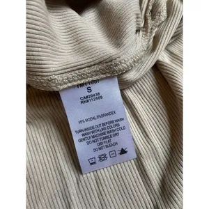 EUC Womens Miss Me Ribbed Stretchy Long‎ Sleeve Tan Top Tunic Side Split Size S thumbnail 4