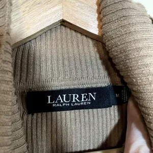 Lauren Ralph Lauren black label‎ tan turtleneck knit sweater women's size M thumbnail 4