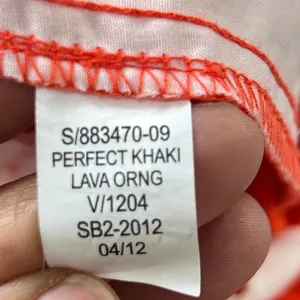 Gap Perfect Khaki Pants Womens 04R Lava Orange Flare Stretch‎ Chino Retro Bright thumbnail 8