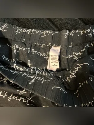 PINK Victoria's Secret Black Boxer Shorts with White Script thumbnail 2