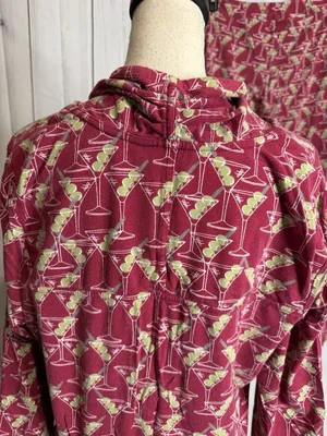 Soma Personality PJs Long Sleeve Pajama Pant Set Martini Olives Top: XL Pants: L thumbnail 7