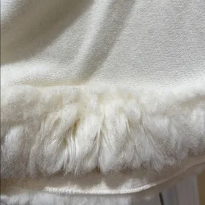 Cream Faux Fur Trim Women's Wrap thumbnail 5