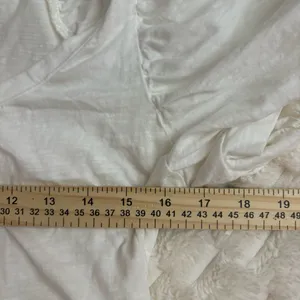 By Anthropologie Puff Sleeve Scoop Neck Top Size M White Cotton thumbnail 5