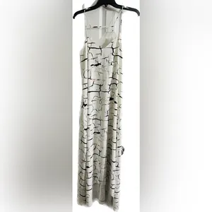 SACHIN & BABI Women's White Maxi Dress White Black‎ Marble Coloring Size 6 thumbnail 3