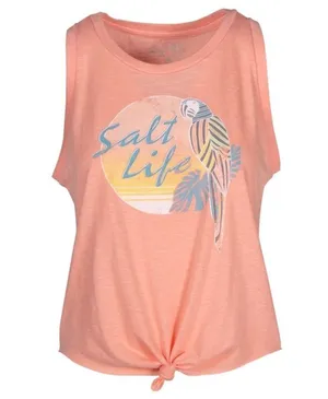 Salt Life NWOT Pink Peach POLLY IN PARADISE Muscle Tank Top SMALL thumbnail 1