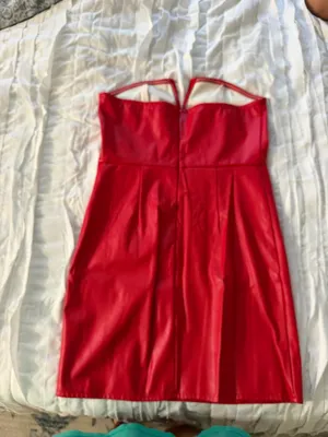 Red Leather Dress Size M thumbnail 4