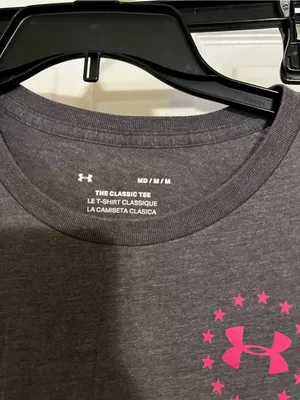 Under Armour Charcoal Short-Sleeve Tee with Pink Freedom Graphic thumbnail 5