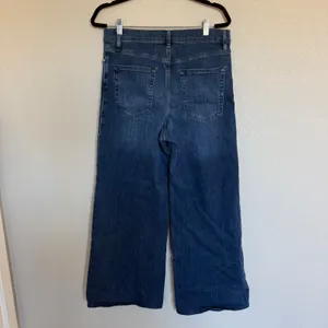 FRAME Le Slim Palazzo High Rise Wide Leg Jeans Thunderstorm Blue 31 Denim Chic thumbnail 2