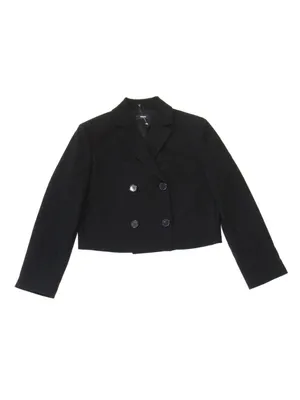 NWT Theory Crop Double-Breasted Jacket in Black Admiral Crepe Blazer 4 thumbnail 4
