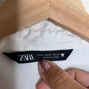 Zara Women's Linen Blend White Ring‎ Cutout Collared Bodycon Mini Dress Sz Small thumbnail 2