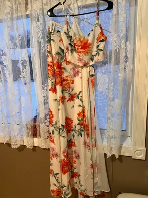 Lulus floral print two-piece maxi dress thumbnail 4