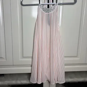 PINK - Victoria's Secret Women’s L Pink White Stripe Halter Chemise thumbnail 6