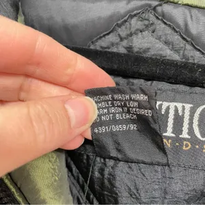 Vintage Atlantic Highlands Black & Green 1990s Parka Coat Womens M Patchwork thumbnail 5
