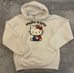 Women’s Hello Kitty by Sanrio White Pullover Sweatshirt Size Small thumbnail 1