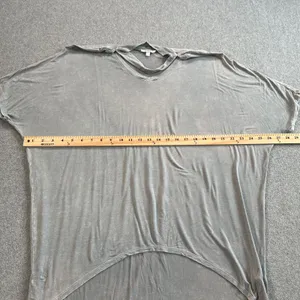 Jodifl Cutout Choker Tee Shirt Women Medium Gray High Low Dolman Sleeve Distress thumbnail 6