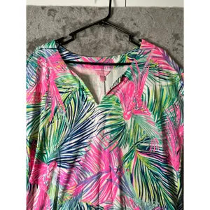 Lilly Pulitzer Scarlett Macaw Tropical Pink Shift Dress Large Resort Vacation‎ thumbnail 2