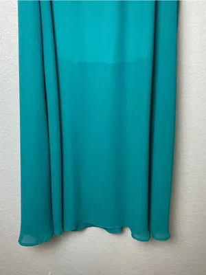 Bnwt! Alya Flowing Teal Maxi Chiffon Skirt with Elastic Waistband Size M thumbnail 3