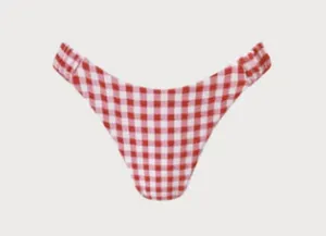 BERLOOK Red Plaid O-Ring Ruched Bikini Top AND Red Plaid Ruched Bikini Bottom 22 thumbnail 7