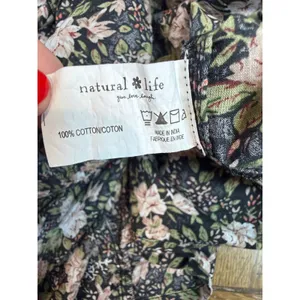 Natural Life My Favorite Cotton Top Black Flung Floral Ruffle Cotton Size XL thumbnail 6