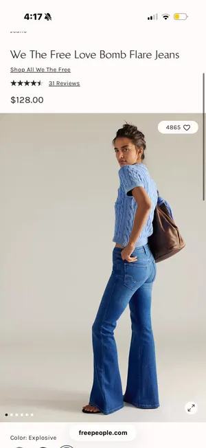 Free People We The Free Love Bomb Flare Jeans thumbnail 2