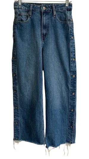 Hollister Social Tourist Ultra High-rise Baggy Jeans‎ Women’s 27 Wide Snap Leg ￼ thumbnail 1