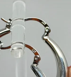 925 Sterling Silver Hoops Earrings thumbnail 2