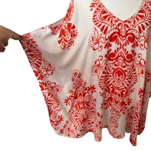 Show Me Your Mumu Peta Boo Tunic Top Dress‎ Red White Small Oversized Artsy Boho thumbnail 7