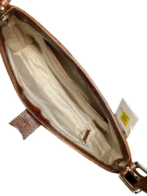 Brahmin Kyrie Jardim Woven Raffia & Embossed Leather Buckled Snap Shoulder Bag thumbnail 8