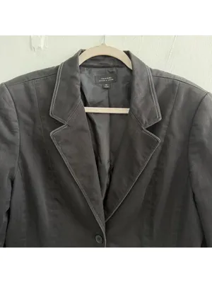 NEW Tahari Arthur S Levine Black Contrast Stitch Pocket Blazer Jacket Size 16 thumbnail 3