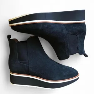Antonio Melani Women's Black Suede Platform Chelsea Booties 7M thumbnail 6
