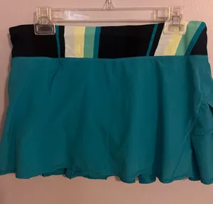 lululemon athletica Teal Athletic Skirt with Striped Waistband thumbnail 1