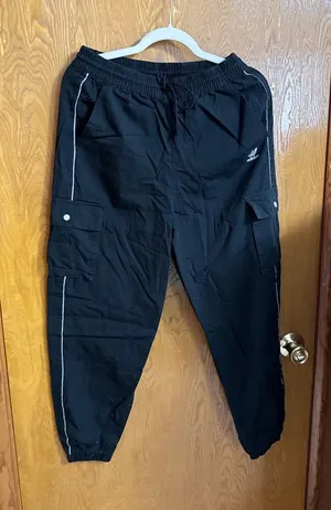 adidas Black Track Jogger Pants with Reflective Piping thumbnail 1