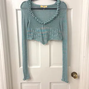 Urban Outfitters Open Knit Flyaway Cardigan XS‎ Boho Y2K Fairycore Crochet thumbnail 3