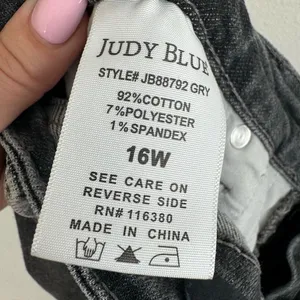 Judy Blue Tummy Control Westminster Gray Wash JB88792 Size 16 W High Rise thumbnail 6