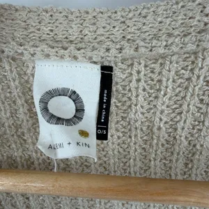 Anthropologie Akemi + Kin women’s long knit sleeveless tan sweater cardigan O/S thumbnail 2